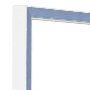 Fotolijst Louvre – Lichtblauw – Zilveren randje - Witte zijkant, 40x55cm