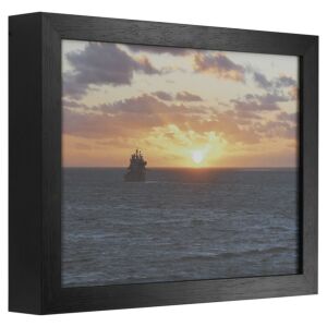 550-006 Fotolijst - Zwart met zichtbare houtnerf - 7 cm hoog profiel, 40x120cm