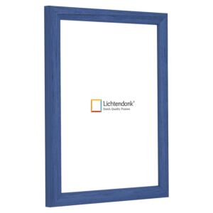 Fotolijst - Azuurblauw - Halfrond met zichtbare houtnerf, 15x21cm